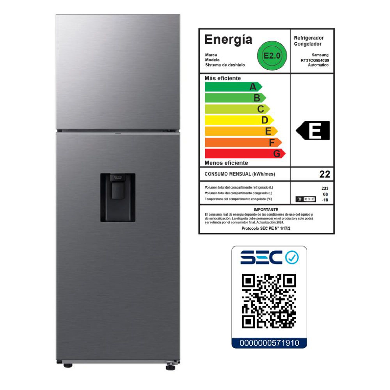 Refrigerador Top Freezer Samsung RT31CG5540S9ZS / No Frost / 301 Litros / E image number 9.0